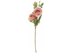 Umělá květina Růže s poupětem 65 cm, růžová