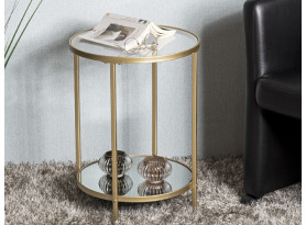 Kulatý odkládací stolek Porto 39 cm, zlatý