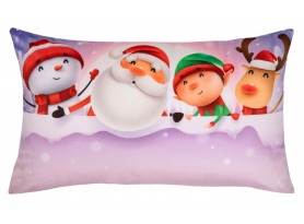Vánoční dekorační polštář Santa Claus a jeho kamarádi, 30x50 cm