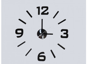 Nástěnné nalepovací hodiny 60 cm, černé lesklé