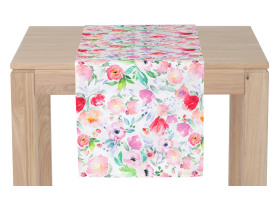 Běhoun na stůl Akvarel květiny, 150x40 cm