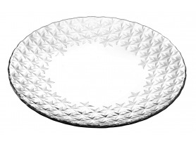 Mělký talíř 35 cm skleněný, hvězdy