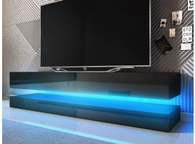 TV stolek s osvětlením Fly 140 cm, černý lesk