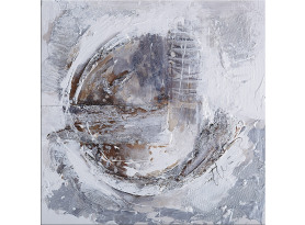 Ručně malovaný obraz Abstrakce 60x60 cm, bílá olejomalba