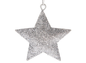 Vánoční dekorace Závěsná hvězda, stříbrná