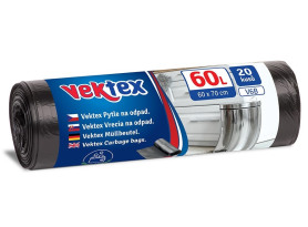 Pytle na odpadky Vektex 60 l, 20 ks, černé