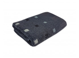 Froté ručník Quattro, tencel, antractiový, kostičky, 50x100 cm