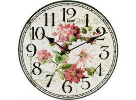 Nástenné hodiny Květiny 30 cm, MDF