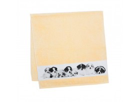 Dětský ručník 50x100 cm, motiv štěňata, žlutý