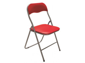 Skládací židle Foldus, červená ekokůže