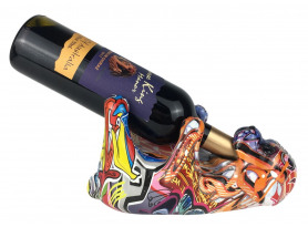 Dekorační držák na víno Graffiti pes, 24x14 cm