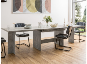 Velký rozkládací jídelní stůl Ancona 160x90 cm, šedý beton
