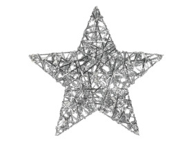 Vánoční dekorace Hvězda 20 cm, stříbrná