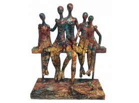 Dekorační soška Lidé na lavičce, 22 cm