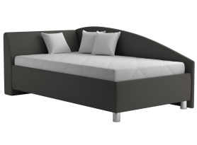 Rohová postel Andrew levá 110x200 cm, tmavě šedá látka