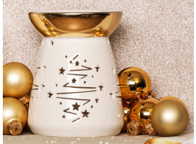 Vánoční dekorace Aromalampa, zlatá/bílá