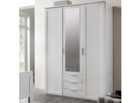 Šatní skříň Nadja, 135 cm, bílá/zrcadlo