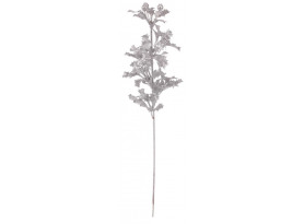 Umělá květina Vánoční cesmína 44 cm, stříbrná
