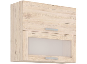 Horní kuchyňská skříňka s prosklením Bordeaux, 80 cm, dub bordeaux