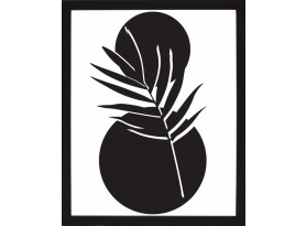 Rámovaný obraz Černobílá rostlinná abstrakce II, 24x30 cm