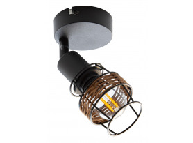 Nástěnná/stropní lampa Malik, drátěné s ratanem