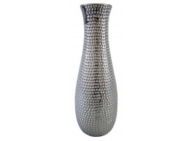 Váza Modern 36 cm, stříbrná, tepaný vzhled