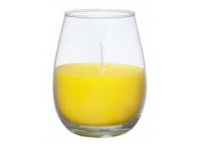 Svíčka ve skle žlutá, 10 cm