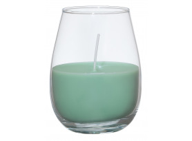 Svíčka ve skle mátově zelená, 10 cm