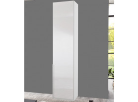 Šatní skříň New York D, 45 cm, bílá/bílý lesk