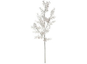 Umělá květina Vánoční větev eukalyptus 70 cm, bílá