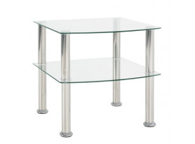 Odkládací stolek Katja 45x45 cm, čiré sklo