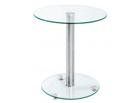 Kulatý odkládací stolek Ural, čiré sklo