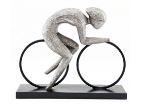 Dekorační soška Cyklista, antická stříbrná