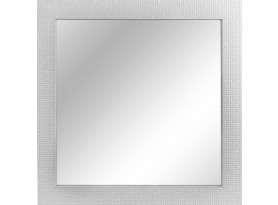 Nástěnné zrcadlo Glamour 40x40 cm, bílá struktura