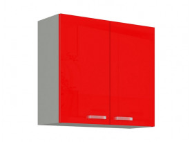 Horní kuchyňská skříňka Rose 80G-72, 80 cm, červený lesk