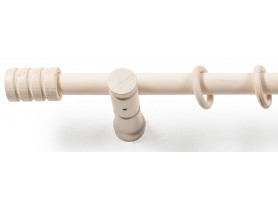 Záclonová tyč s háčky Rullo 160 cm, bílé dřevo