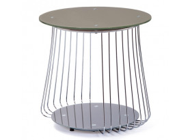 Odkládací stolek Rivoli, kov/cappuccino sklo
