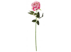 Umělá květina Růže 52 cm, tmavě růžová