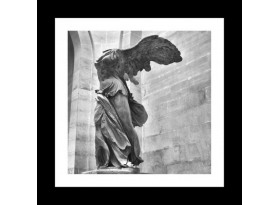 Rámovaný obraz Socha bohyně vítězství 20x20 cm, černobílý