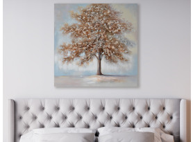 Ručně malovaný obraz Strom života 100x100 cm, výrazná struktura