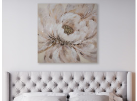 Ručně malovaný obraz Květina 100x100 cm, výrazná struktura