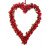 Umělý věnec tvar srdce, červené bobule