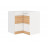 Dolní rohová kuchyňská skříňka Iconic 90/90DN, buk iconic/bílý mat, šířka 90/90 cm