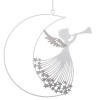Vánoční dekorace Závěsný anděl s půlměsícem, bílý kov