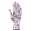 Pracovní rukavice (2 ks) Iris 07/S, bílá s květinami, nitrilový nástřik