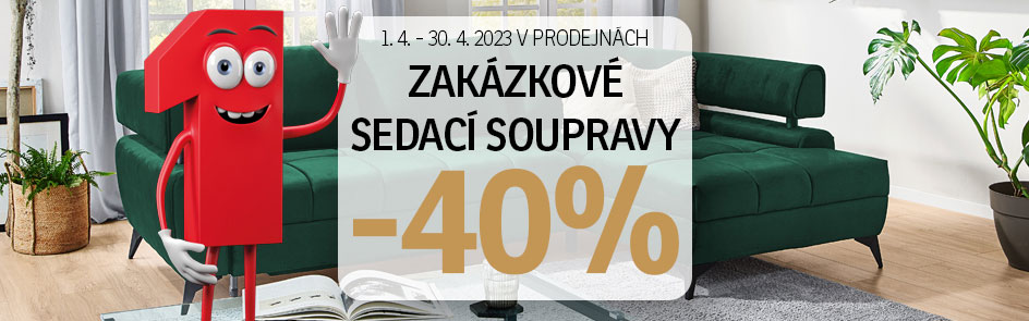 SLEVA 40 % na zakázkové sedací soupravy