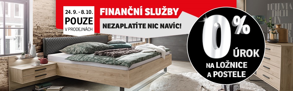 0% úrok na ložnice a postele