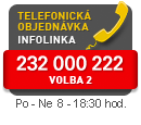 Telefonická objednávka a infolinka k e-shopu: 232 000 222, volba 2
