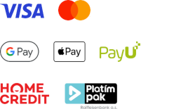 VISA, VISA Electron, MasterCard, Maestro, Google Pay, Apple Pay, PayU, Home Credit, PlatímPak